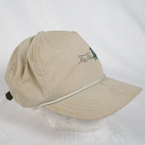 Vintage The Pines Duckster Tan Bluebird Embroidered Baseball Cap Rope Golf Y2K - Picture 2 of 7
